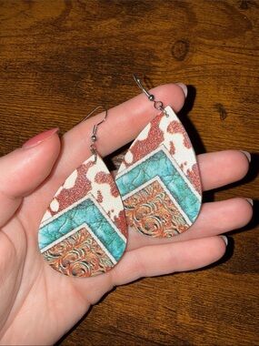 Faux leather earrings
